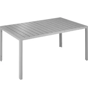 Tavolo da giardino Bianca in alluminio, piedi regolabili in altezza, 150 x 90 x 74,5 cm