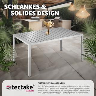 Tectake Table de jardin BIANCA 150 x 90 cm pieds réglables en hauteur  