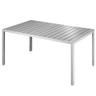 Tectake Tavolo da giardino Bianca in alluminio, piedi regolabili in altezza, 150 x 90 x 74,5 cm  