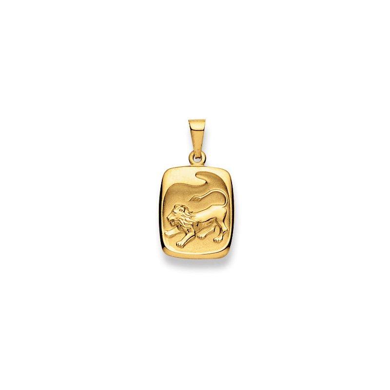 MUAU Schmuck  Pendentif signe du zodiaque lion en or jaune 750, 24x13mm 