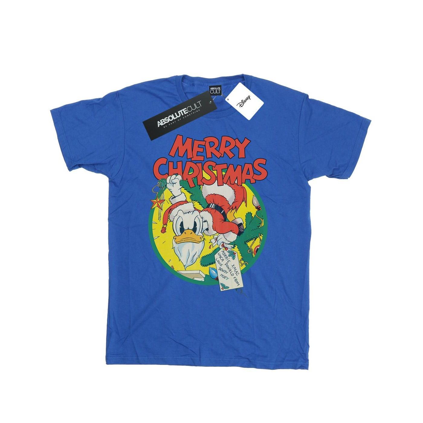 Image of Donald Duck Merry Christmas Tshirt Herren Königsblau S