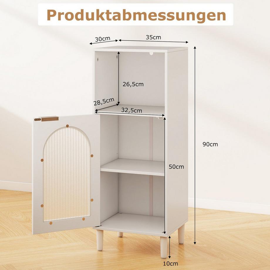 Northix Badezimmerschrank mit Glastür  