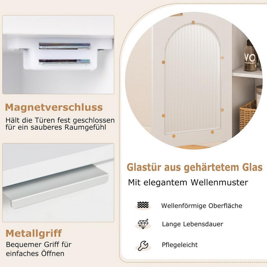 Northix Badezimmerschrank mit Glastür  