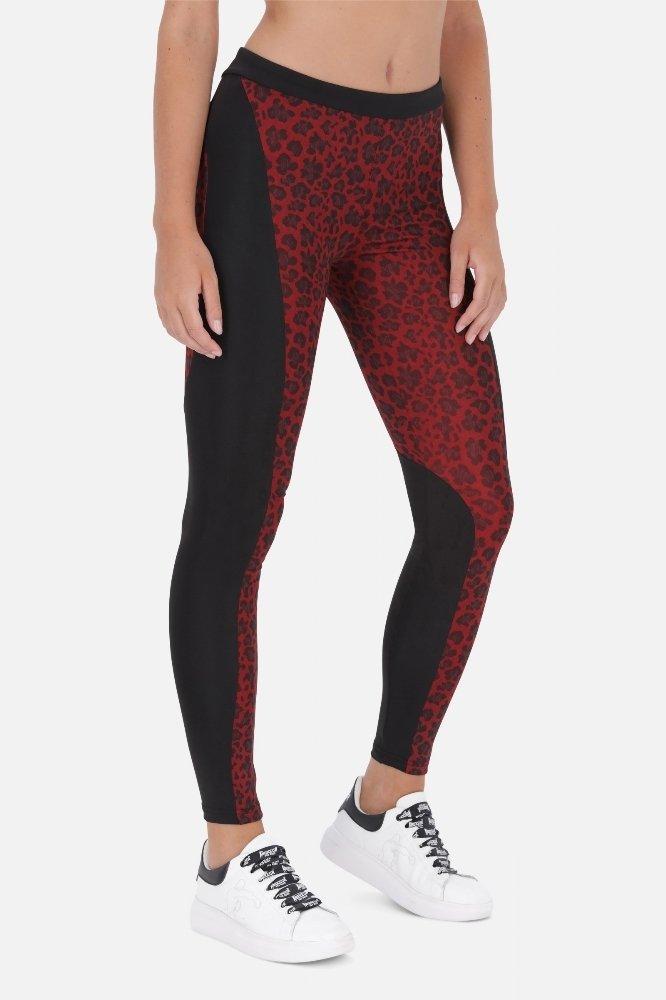 Image of Mid-rise Farbblock-leggins Damen Bordeaux M