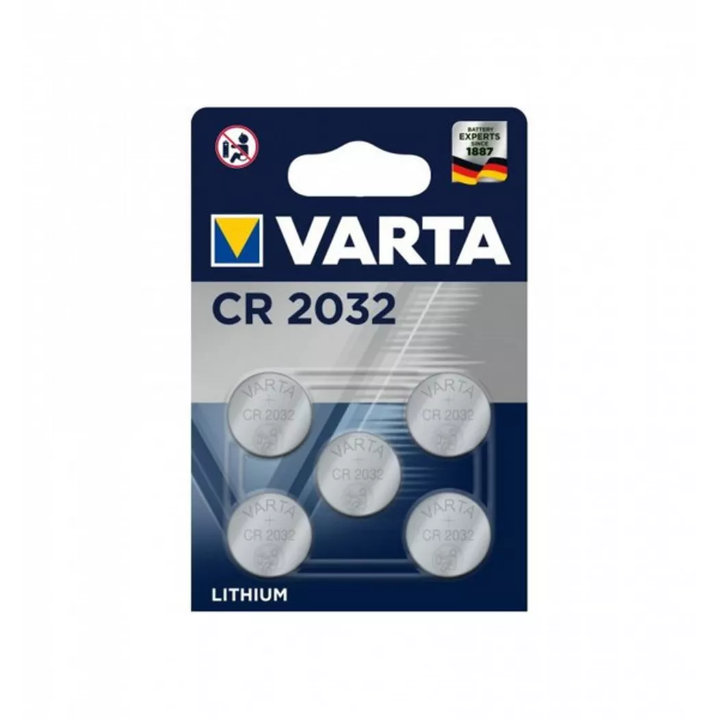 VARTA - Batteria a bottone al litio CR2032 da 3 V, confezione da 5, CR2032