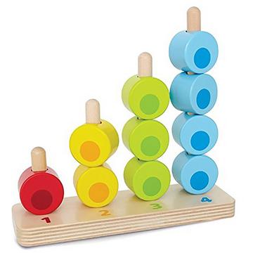 E0504 E0504-Zähl-und Steckspiel, Lernspielzeug, ab 12 Monaten, Mehrfarbig
