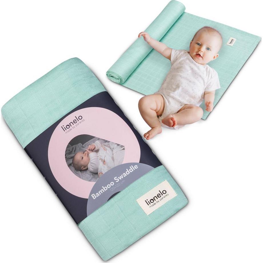 Lionelo  Tissu à langer pour bébé en bambou Bamboo Swaddle Green Mint 