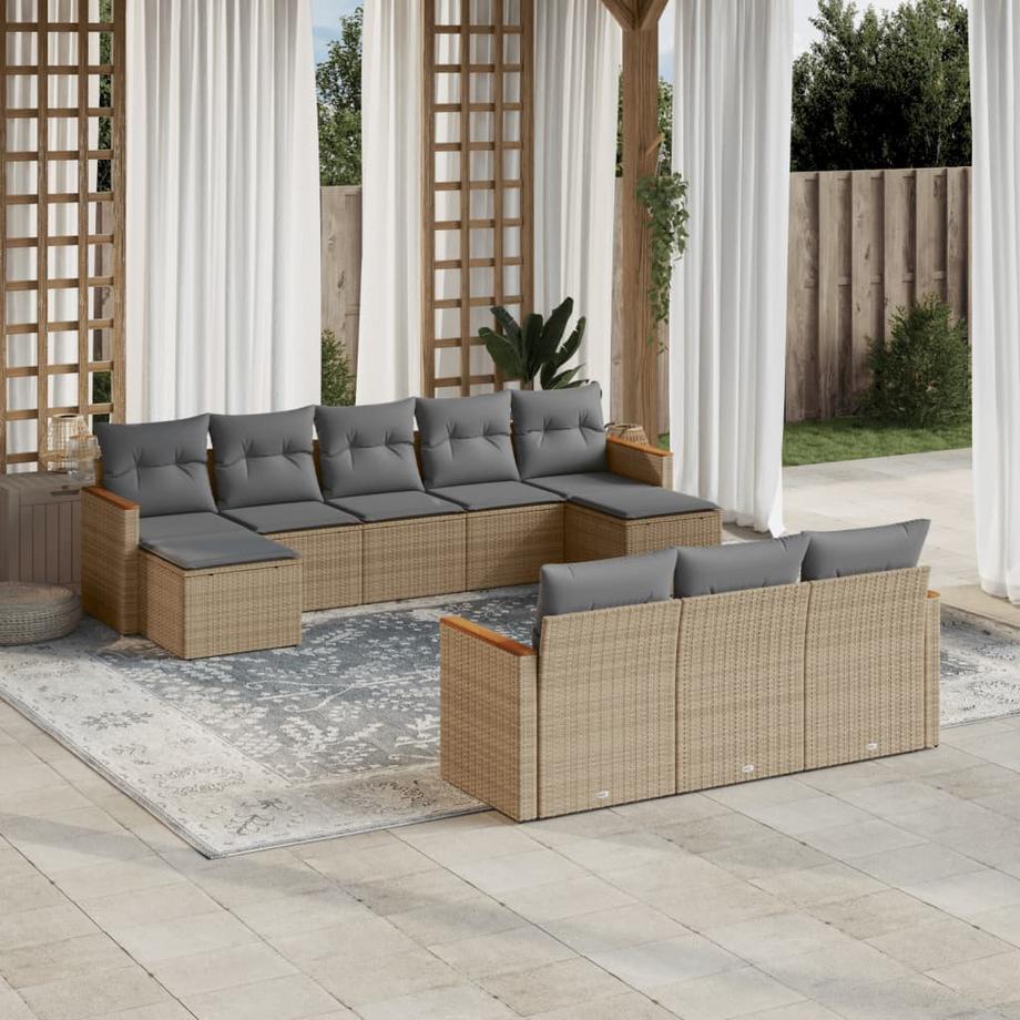 VidaXL Ensemble de canapés de jardin rotin synthétique  