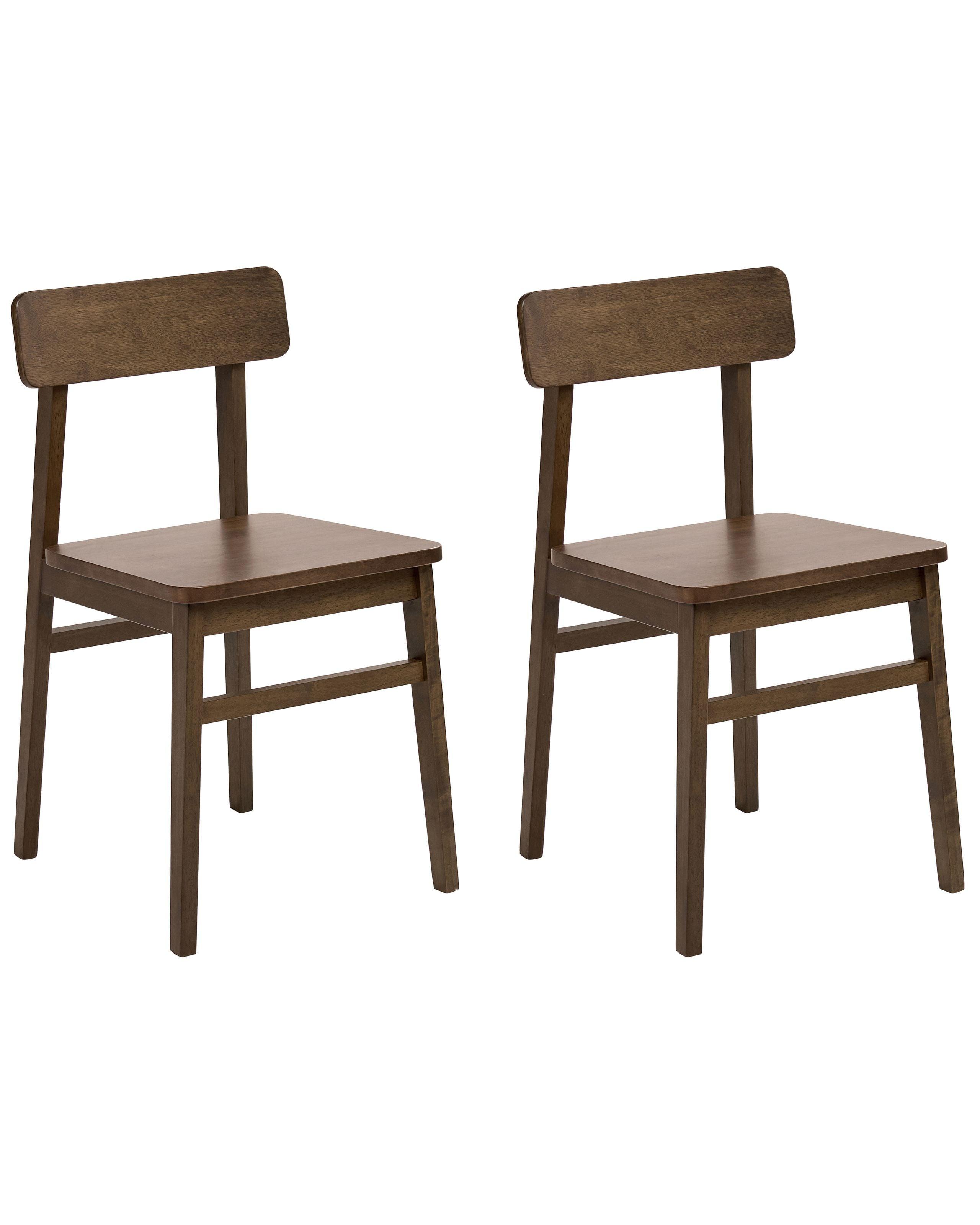 Beliani Lot de 2 chaises de salle à manger en Bois d'hévéa Traditionnel GORRE  