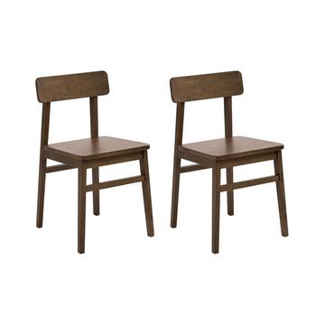 Lot de 2 chaises de salle à manger en Bois d'hévéa Traditionnel GORRE