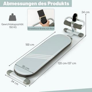 Northix  Panca pieghevole per addominali con 3 angoli regolabili e supporto per cellulare. Blu 