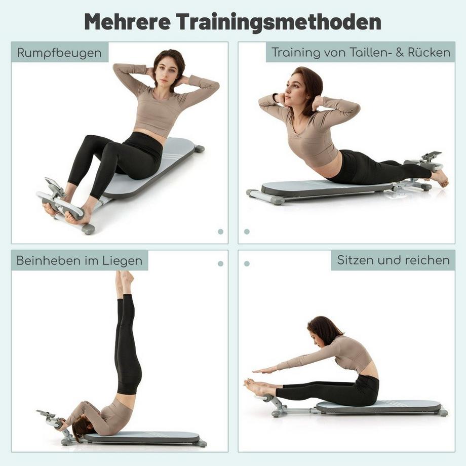 Northix  Banc abdominaux pliable avec 3 angles réglables et support pour téléphone portable. Bleu 