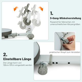 Northix  Panca pieghevole per addominali con 3 angoli regolabili e supporto per cellulare. Blu 