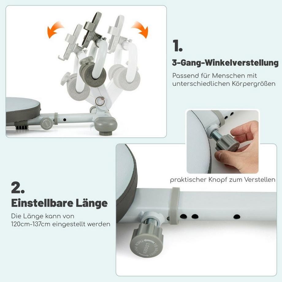Northix  Banc abdominaux pliable avec 3 angles réglables et support pour téléphone portable. Bleu 