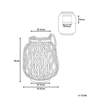 Beliani  Lanterna en Legno di salice Boho MAURITIUS 