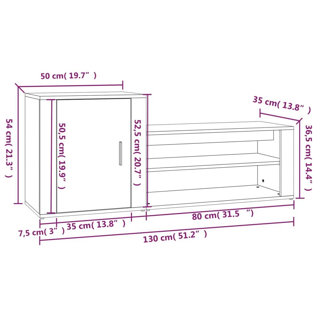 VidaXL scarpiera Legno multistrato  