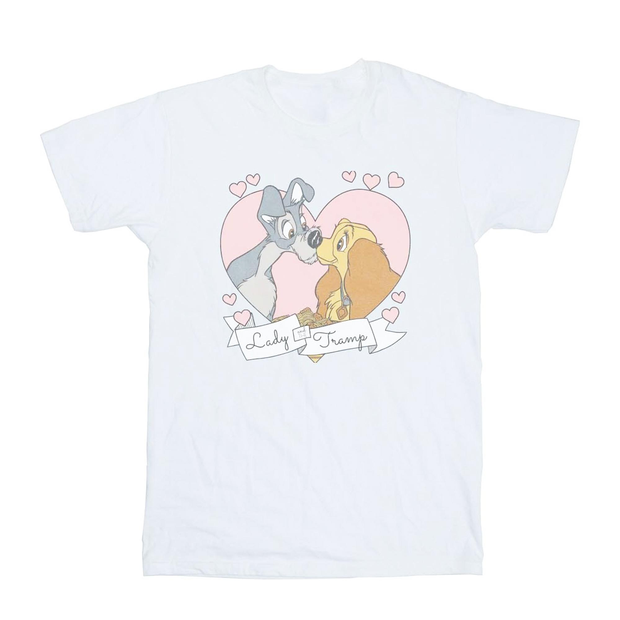 Image of Lady And The Tramp Love Tshirt Unisex Weiss 152-158