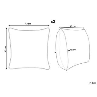 Beliani Set di 2 cuscini en Velluto a coste Classico ZINNIA  