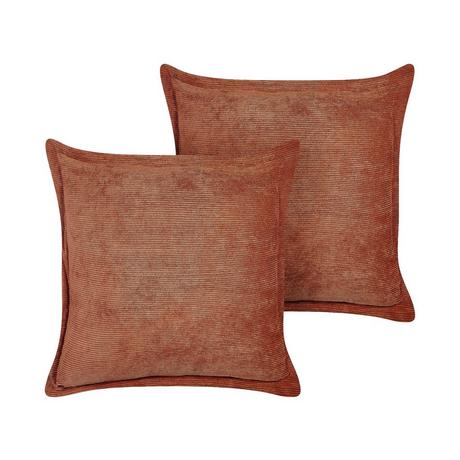 Beliani Lot de 2 coussins décoratifs en Velours côtelé Traditionnel ZINNIA  