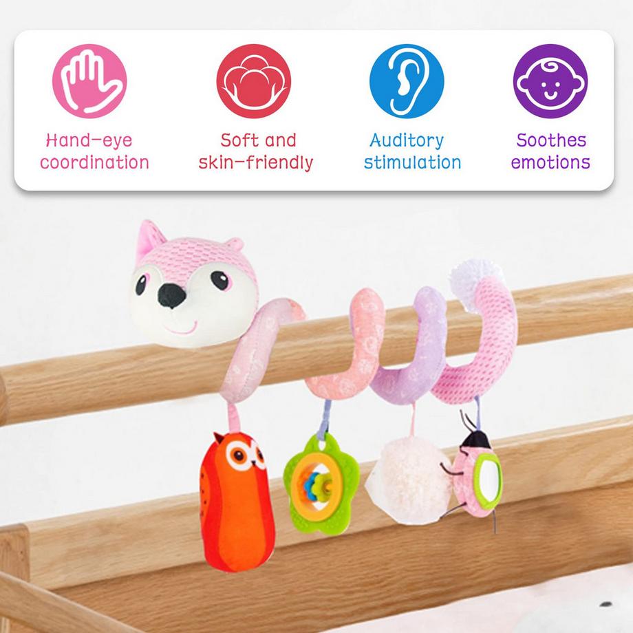 Activity-board  Kinderwagen Spielzeug für Babys - Spirale Kinderwagen hängen Spielzeug für Autositz & Baby mobile Kinderwagen Krippe 