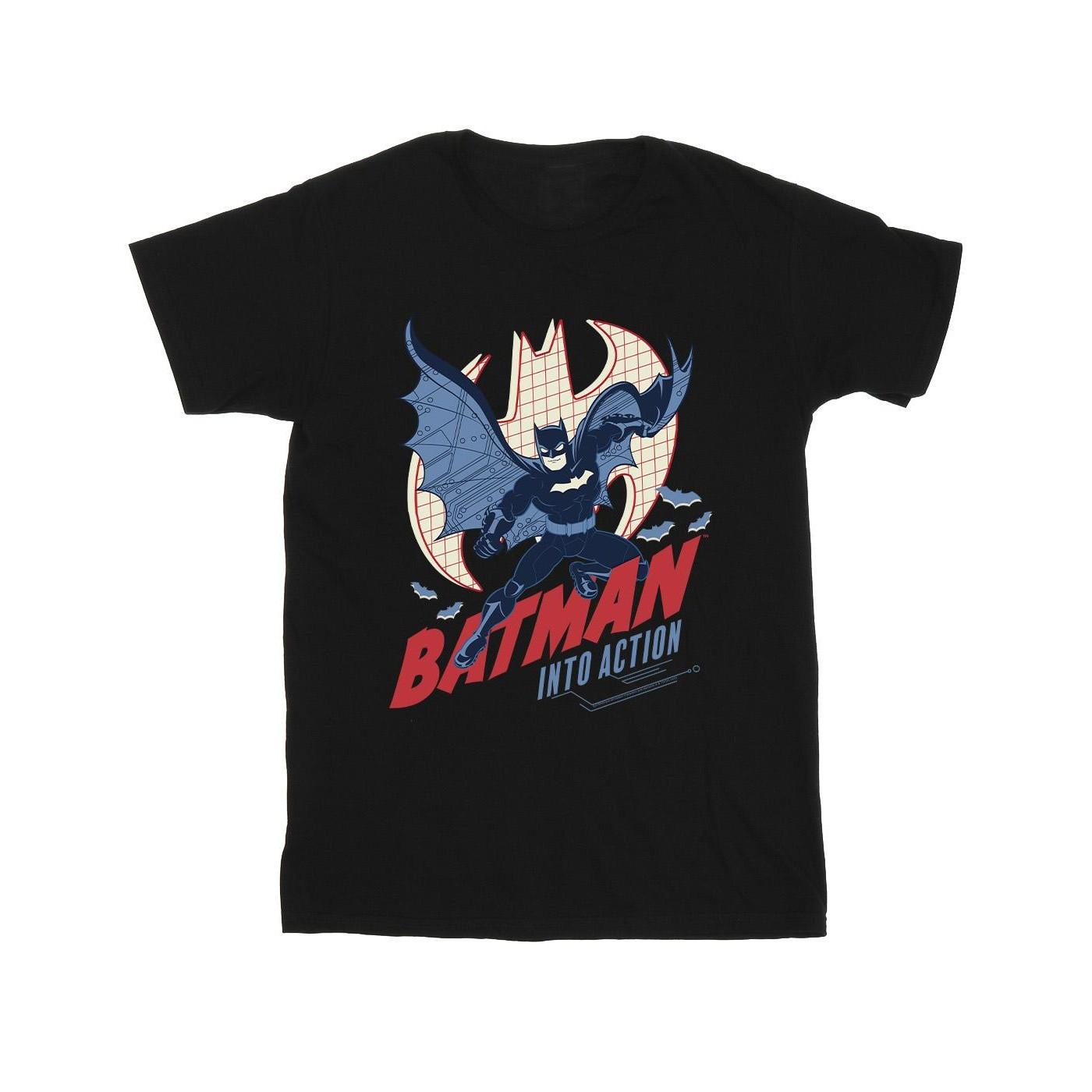 Image of Batman Into Action Tshirt Herren Schwarz 3XL