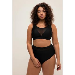 Studio Untold  Bas de bikini taille haute, style panty. Empiècement en mesh 