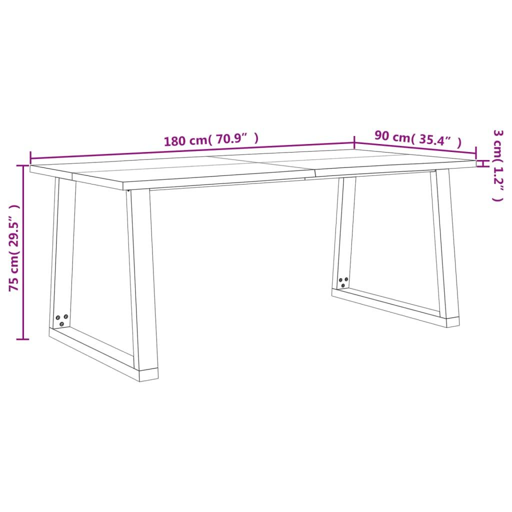 VidaXL Table à manger bois d'acacia  