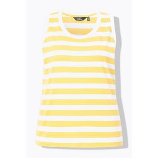 Ulla Popken Débardeur Rayé Jersey Côtelé Encolure Ronde Sans Manches  