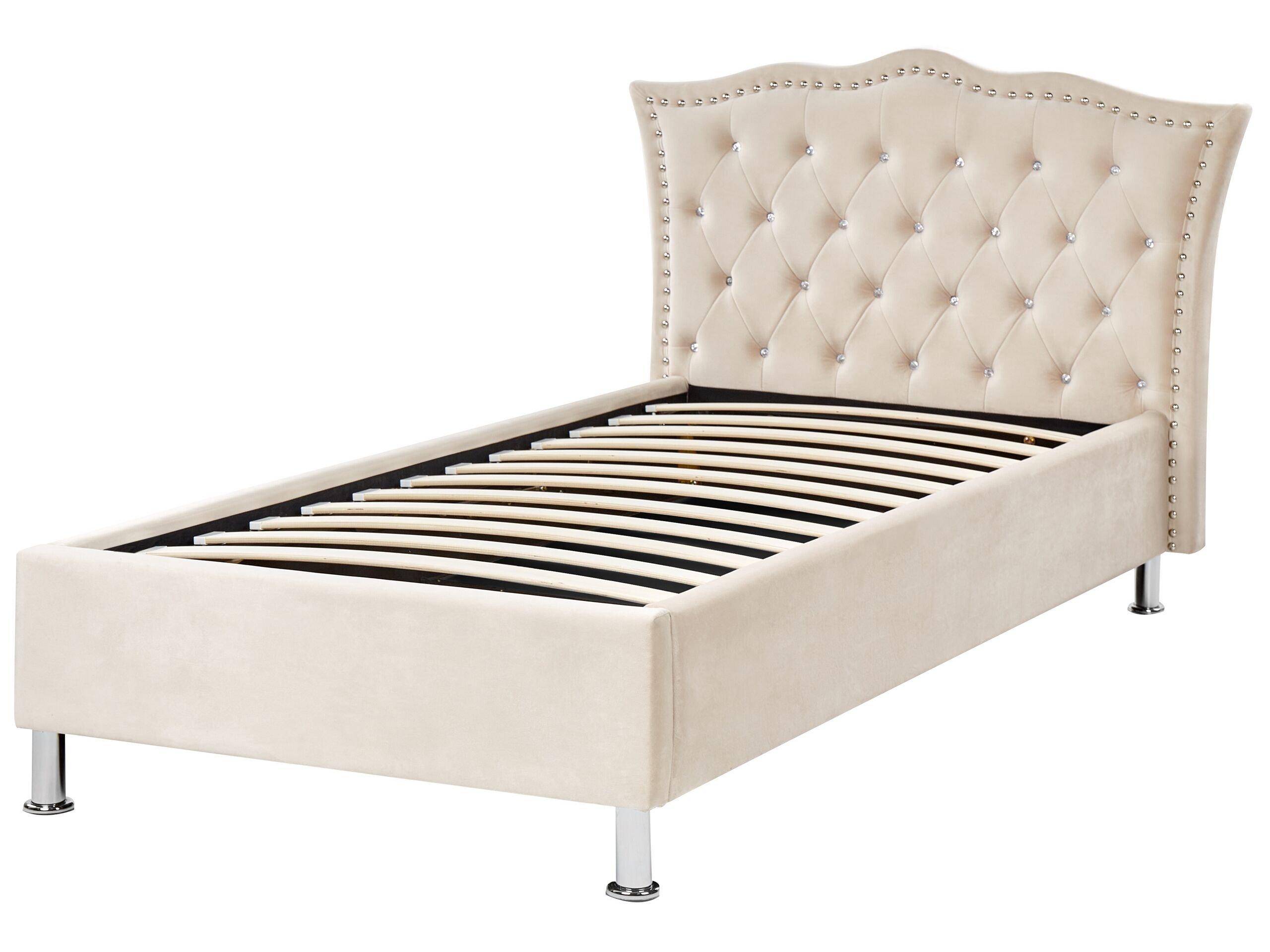 Beliani Letto contenitore en Velluto Glamour METZ  