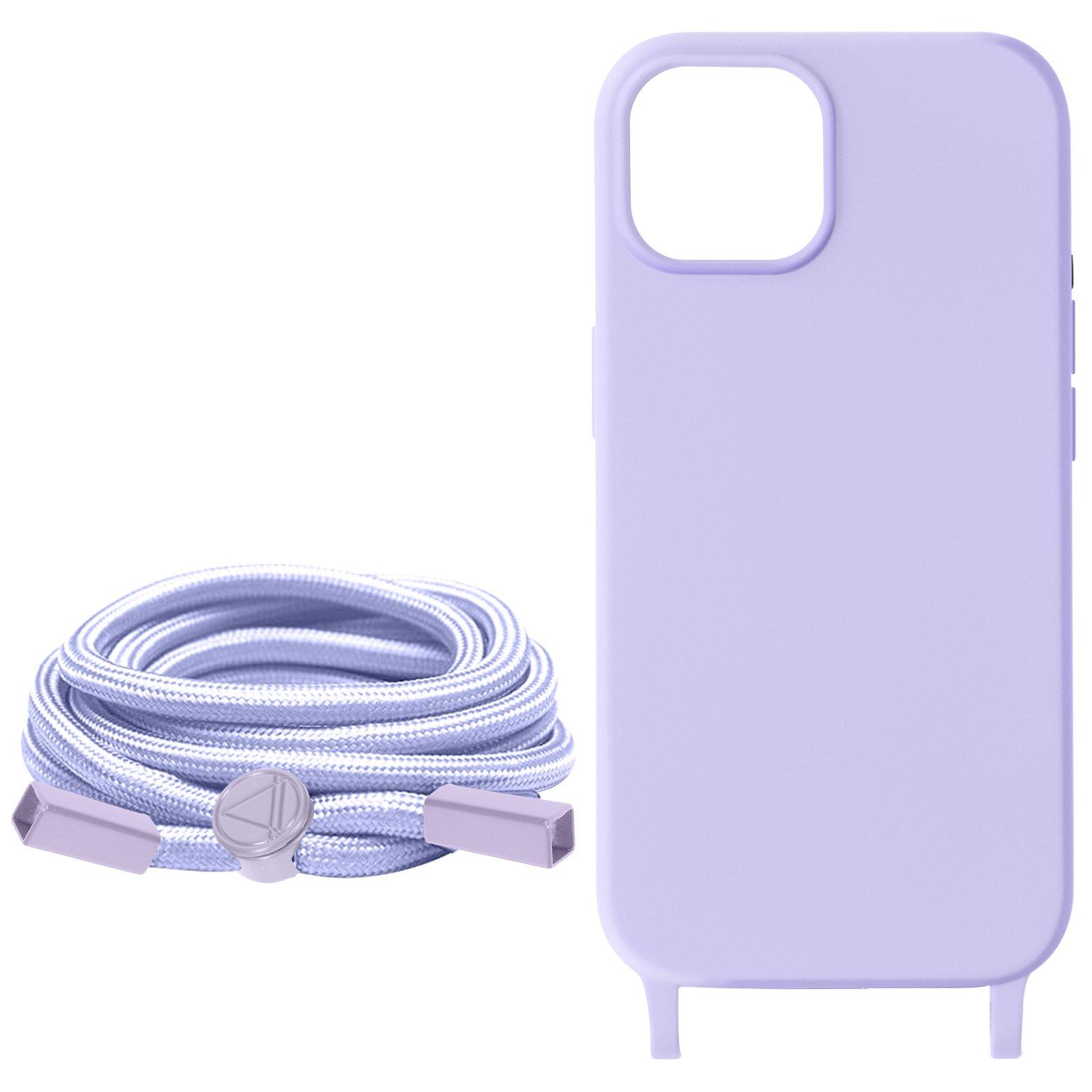 Avizar  Cover cordino iPhone 15 lilla 