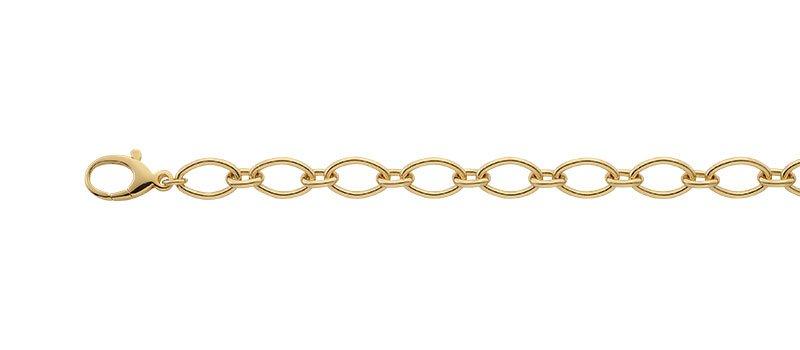 MUAU Schmuck  Bracelet Anker Figaro Barock Gelbgold 750, 7.8mm, 19cm 