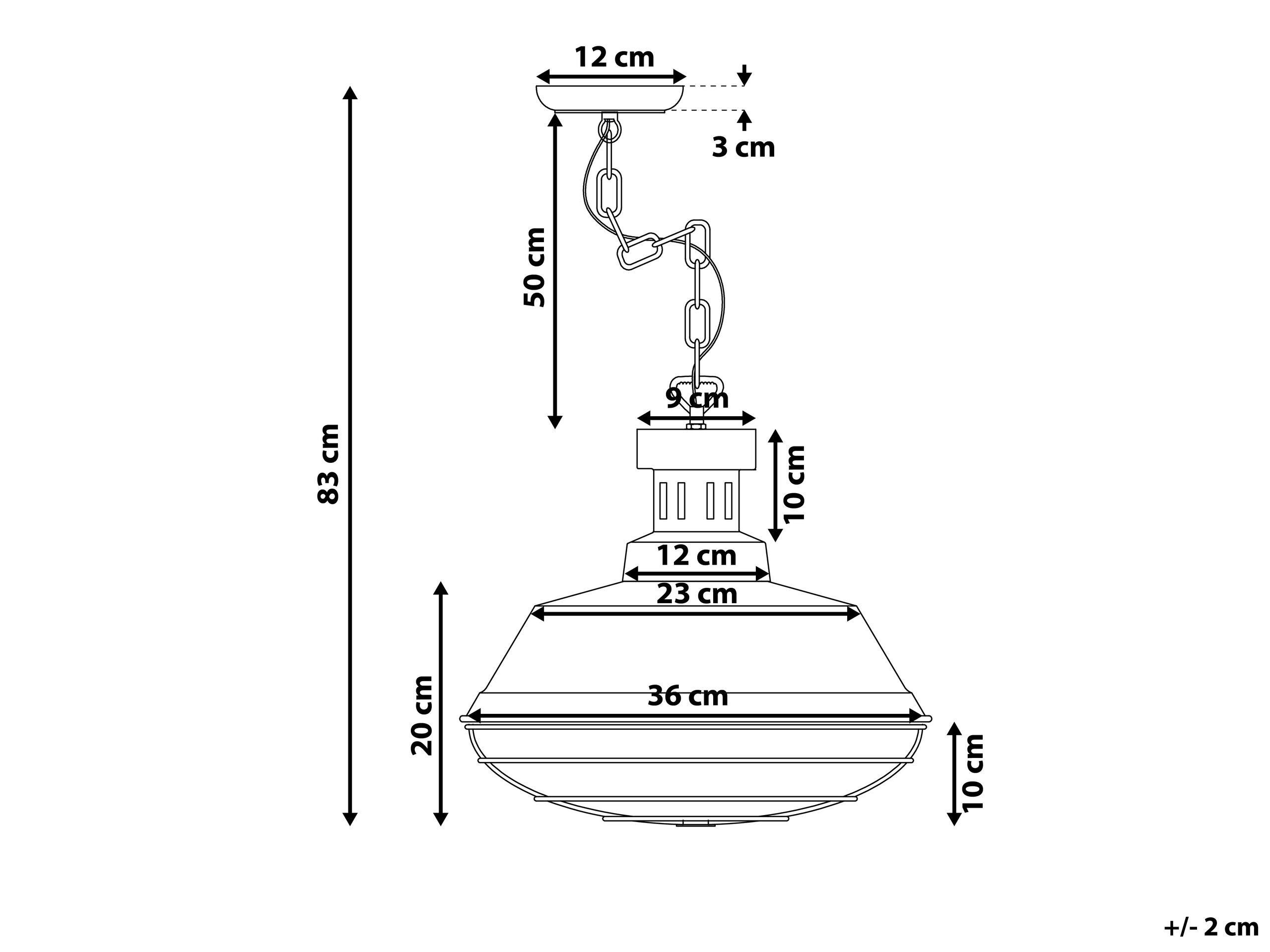 Beliani Lampe suspension en Métal Industriel SORMONNE  