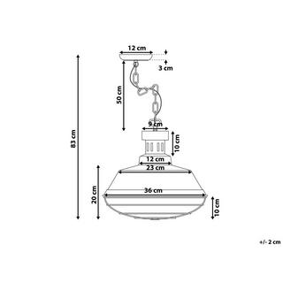 Beliani Lampe suspension en Métal Industriel SORMONNE  