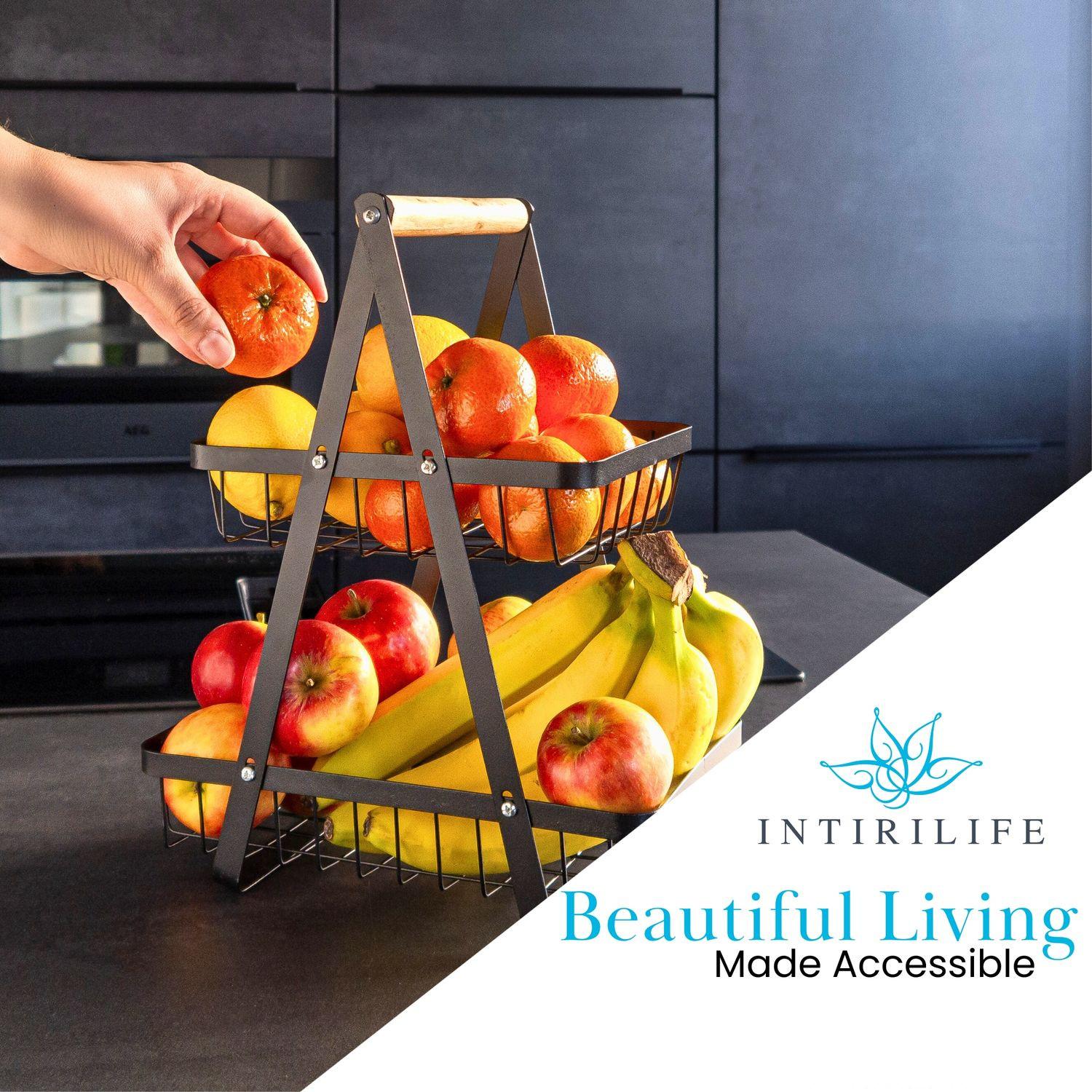 Intirilife Intirilife Fruit Etagère à 2 étages carrée  
