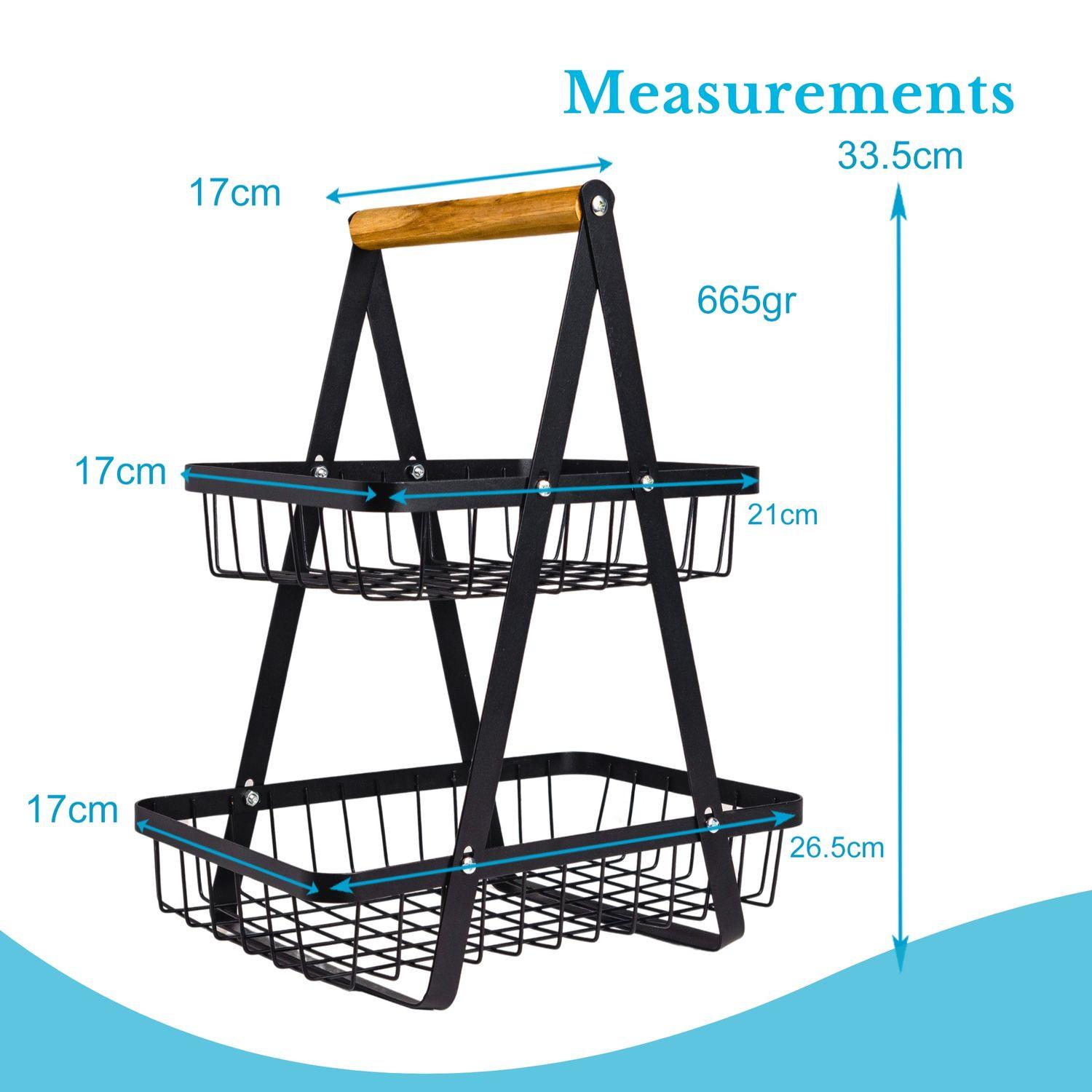 Intirilife Intirilife Fruit Etagère à 2 étages carrée  