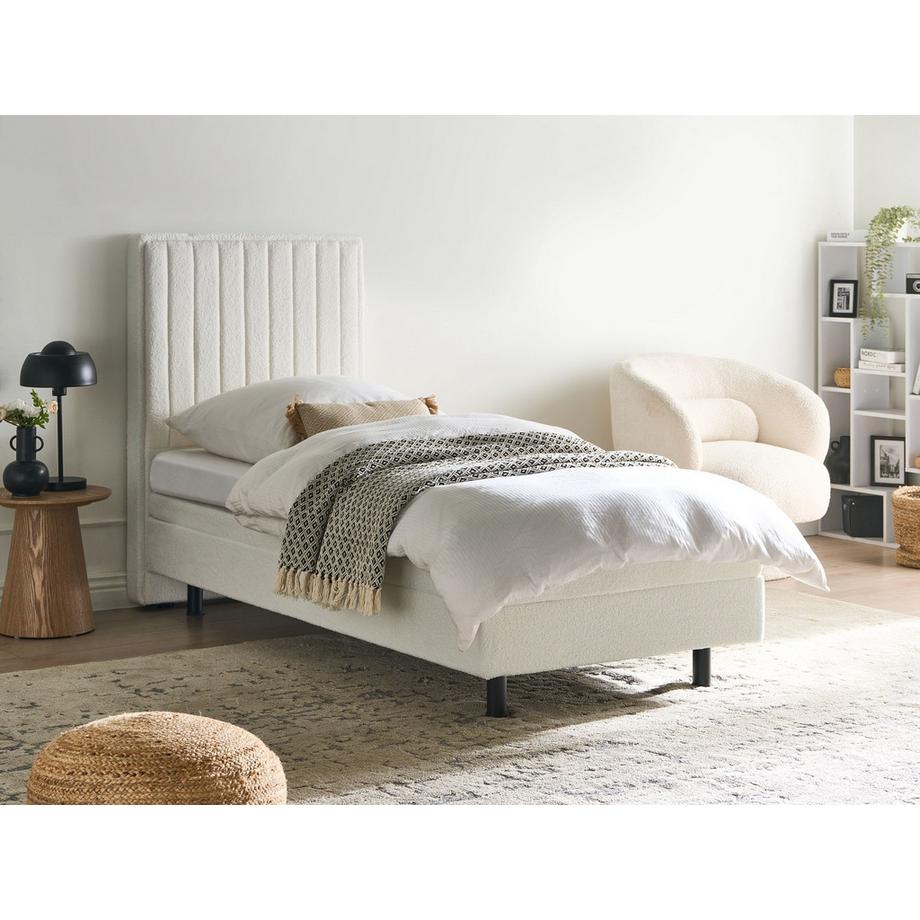 Beliani Lit réglable en Bouclé Scandinave DUKE II  