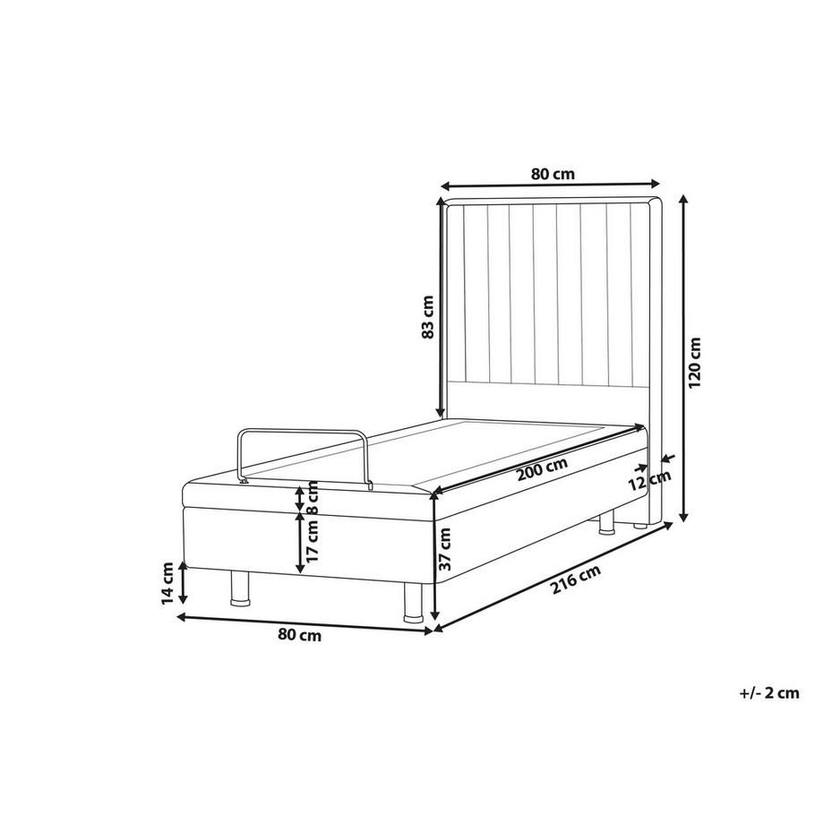 Beliani Lit réglable en Bouclé Scandinave DUKE II  