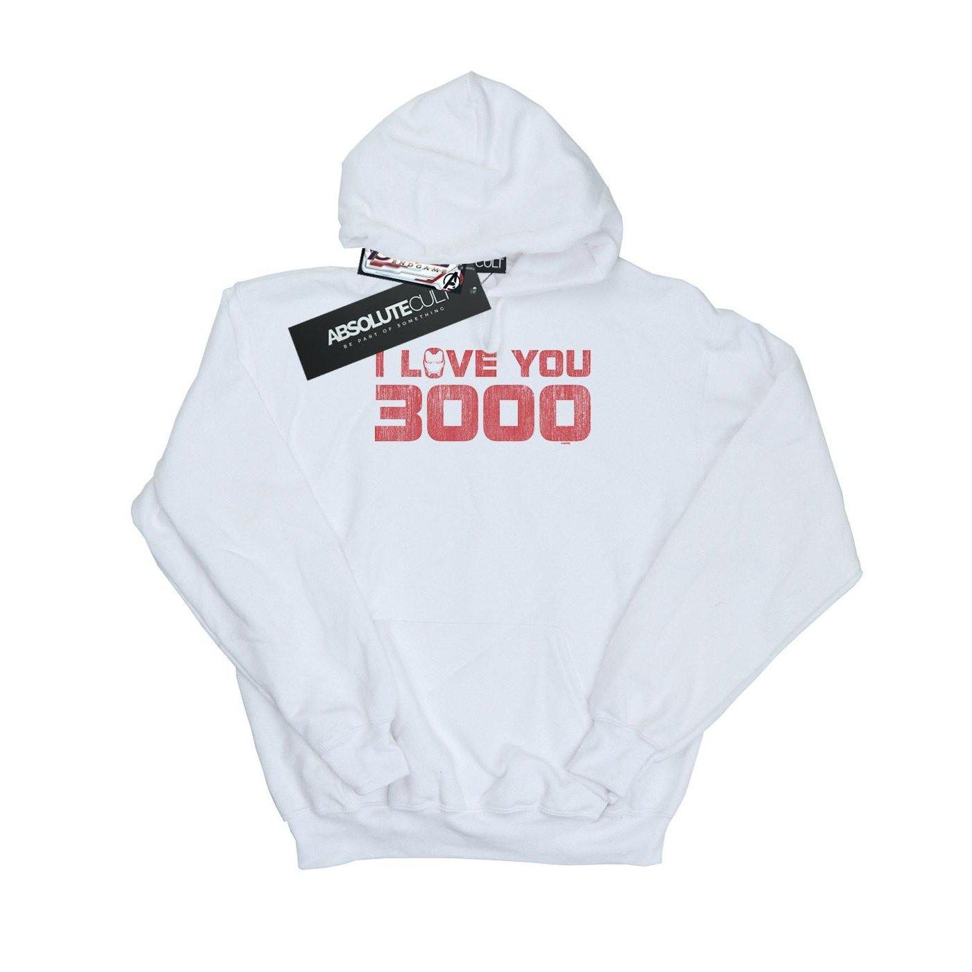 Image of Avengers Endgame I Love You 3000 Distressed Kapuzenpullover Unisex Weiss 140/146