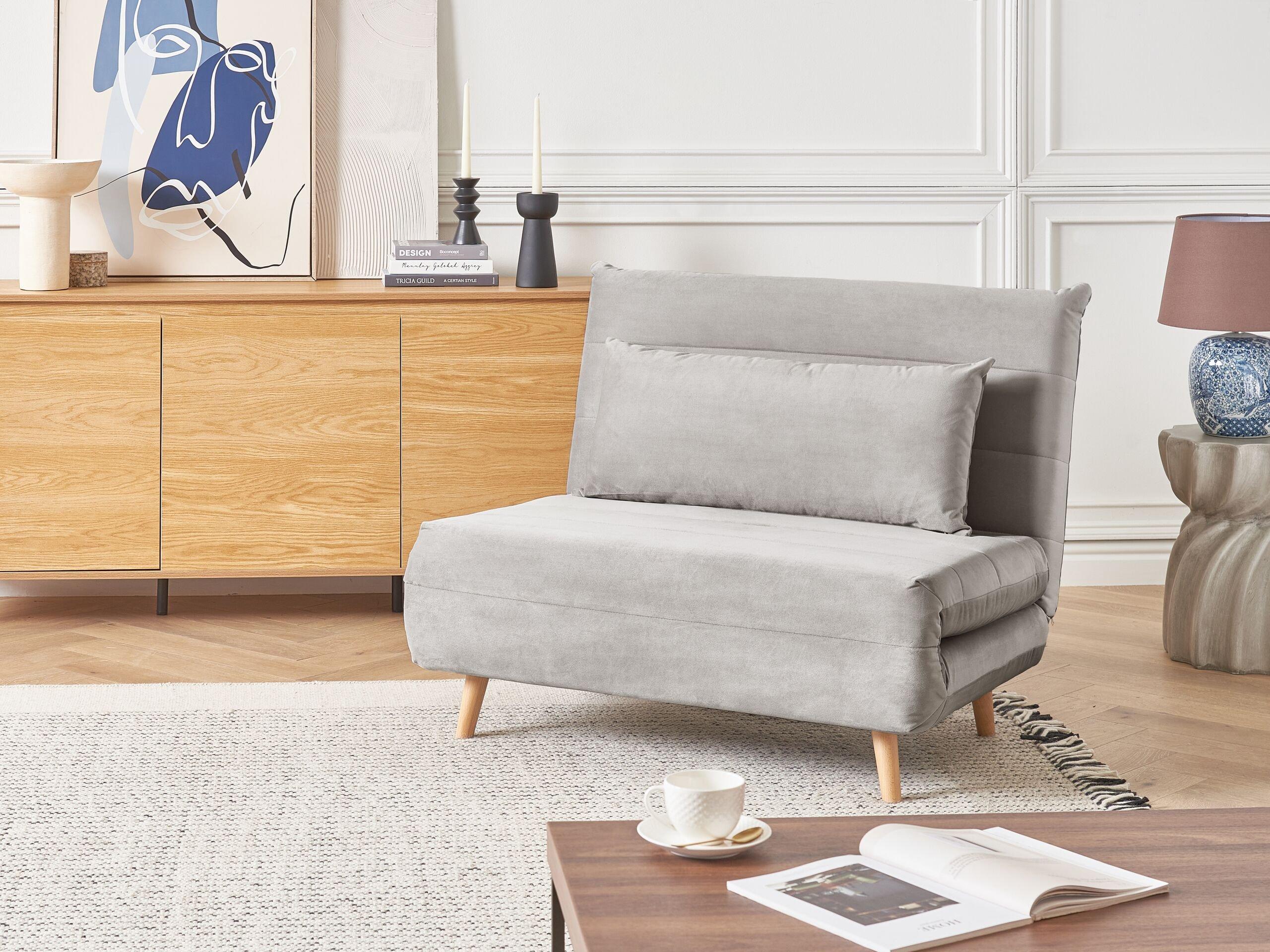 Beliani Schlafsofa aus Samtstoff Modern SETTEN  