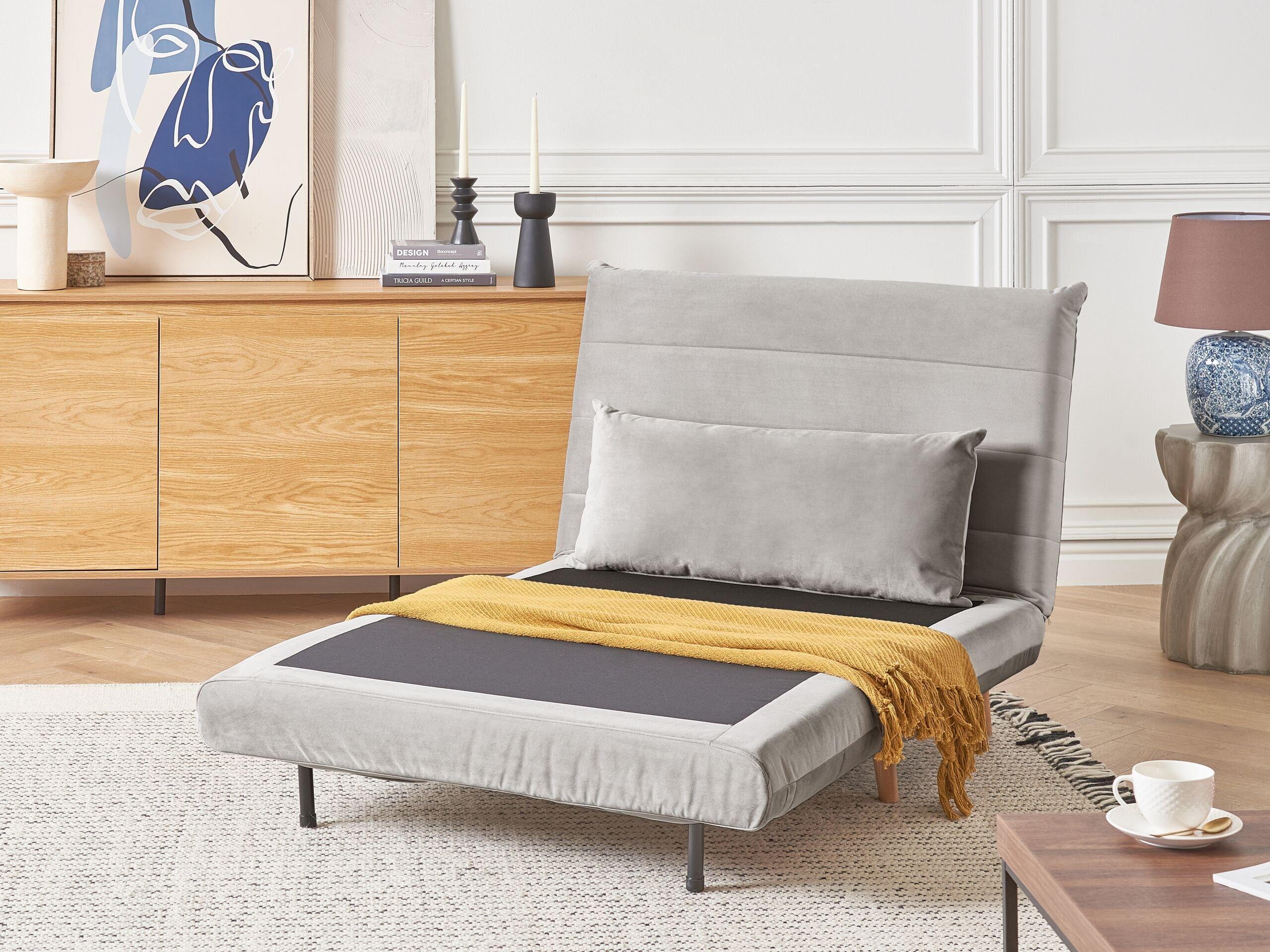 Beliani Schlafsofa aus Samtstoff Modern SETTEN  