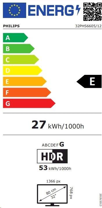 PHILIPS  6600 series 32PHS6605/12 - 32" Full HD Smart TV, E Schwarz