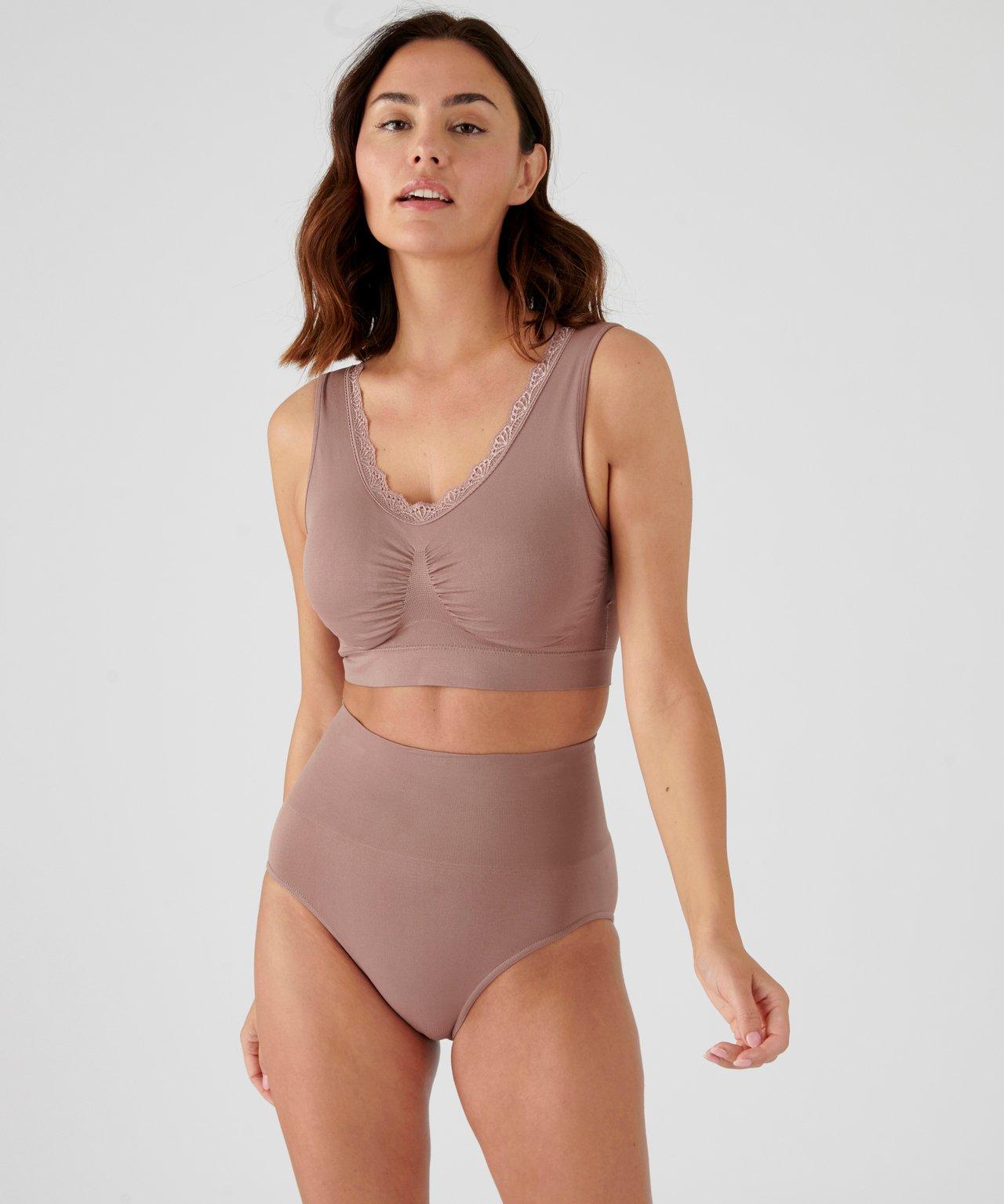 Image of 2er-pack Slips Mit Hoher Taille. Damen Braun 38/40