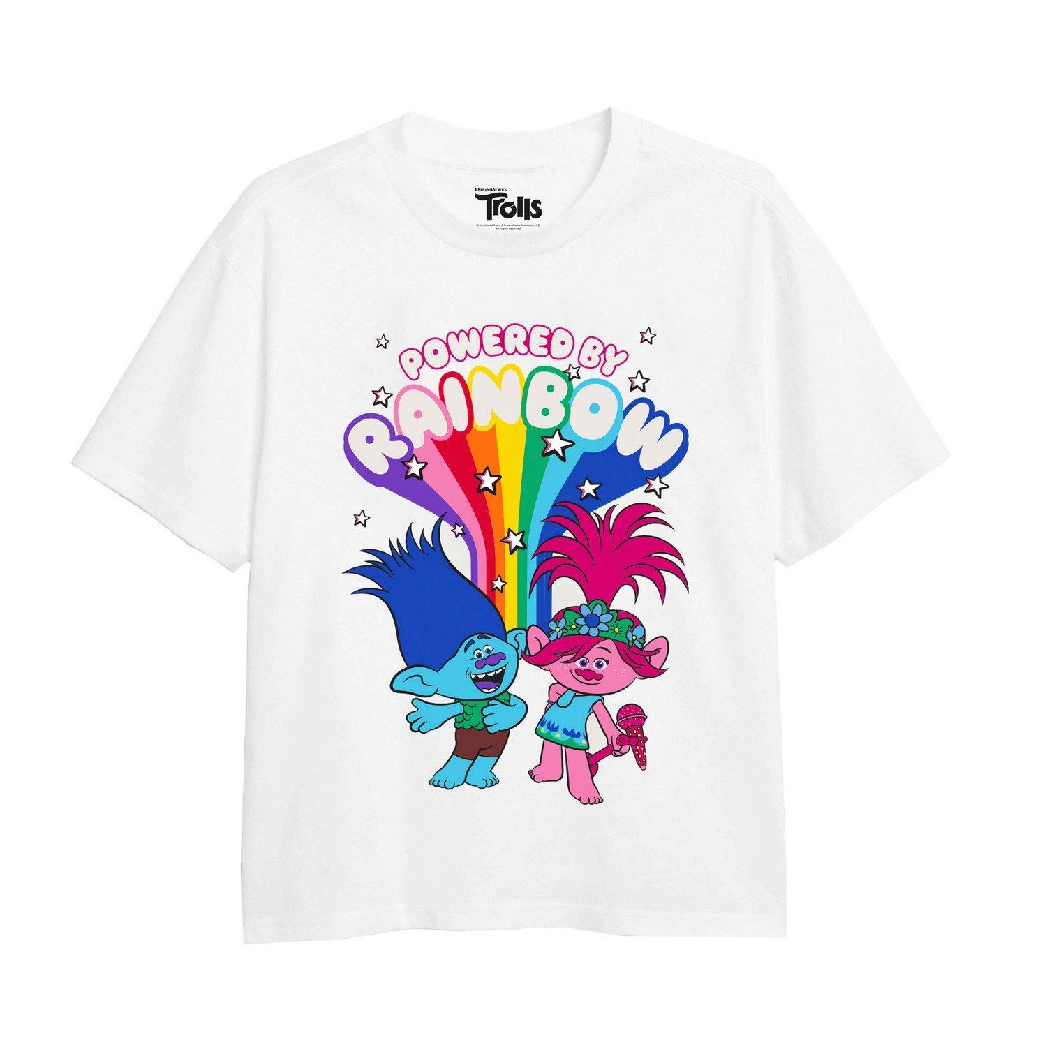 Image of Powered By Rainbows Tshirt Mädchen Weiss 128