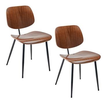 Chaises finition noyer Olympia - lot de 2