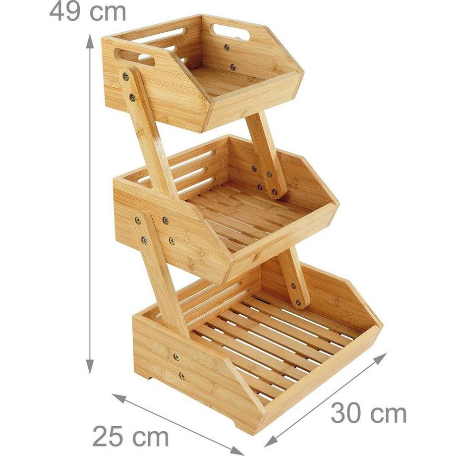 relaxdays Etagere für Obst 3er  