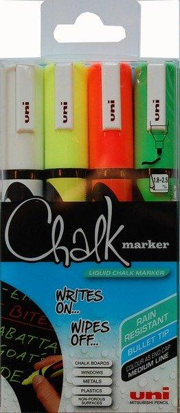 uni-ball UNI-BALL Chalk Marker 1,8-2,5mm  4 Farben, Etui  