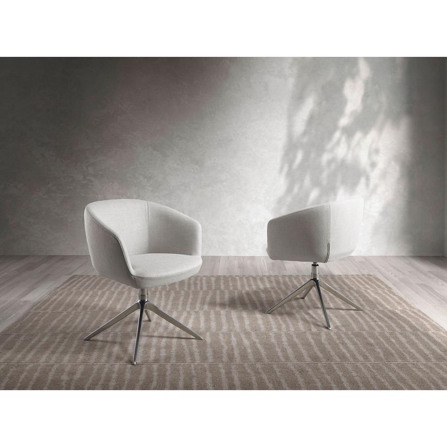 ANGEL CERDA Sedia girevole in tessuto grigio chiaro  