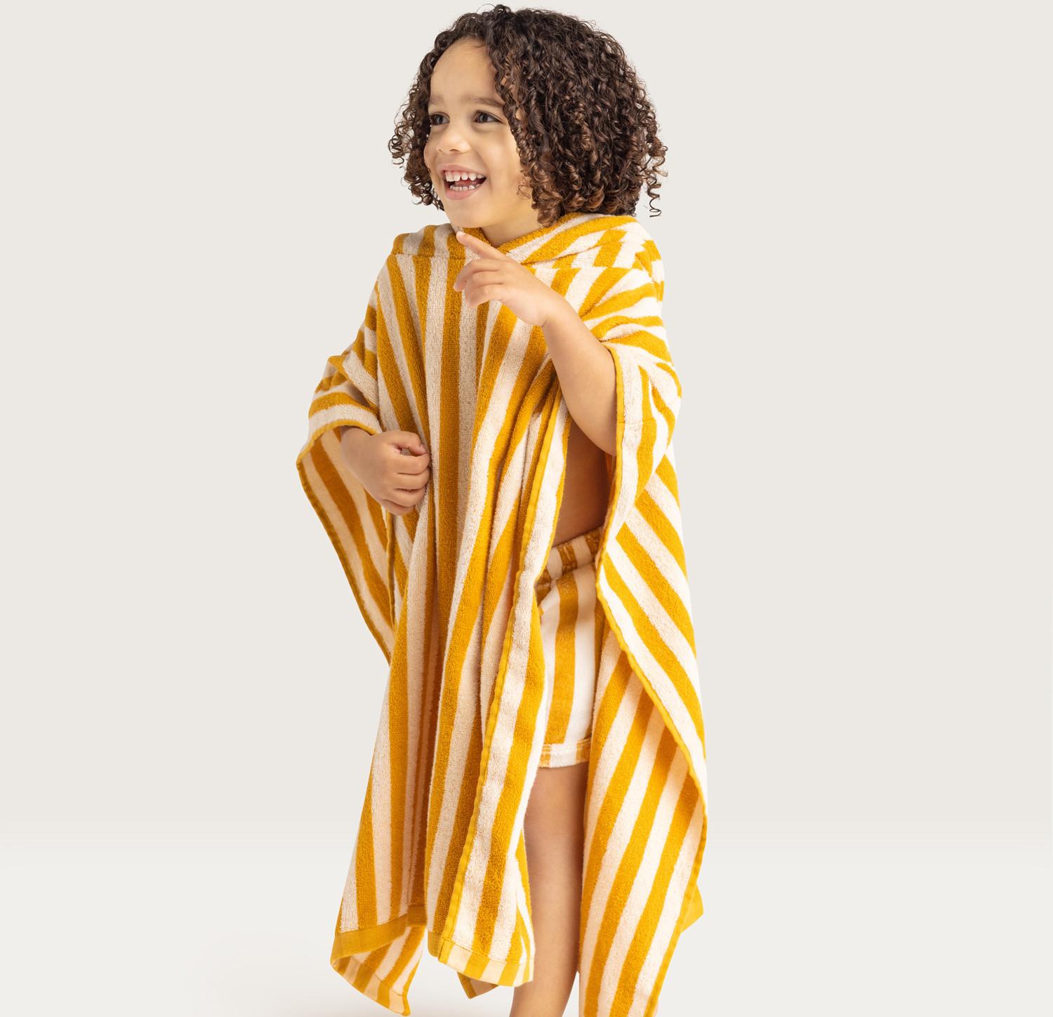 Swim Essentials  Luxe Strandponcho Yellow striped 