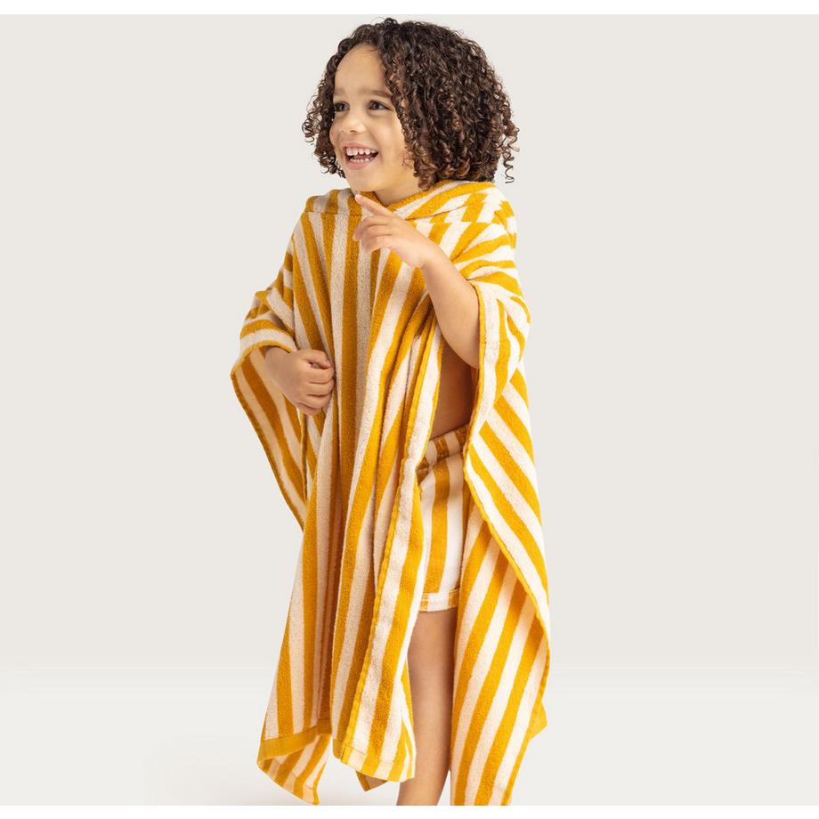 Swim Essentials  Luxe Strandponcho Yellow striped 