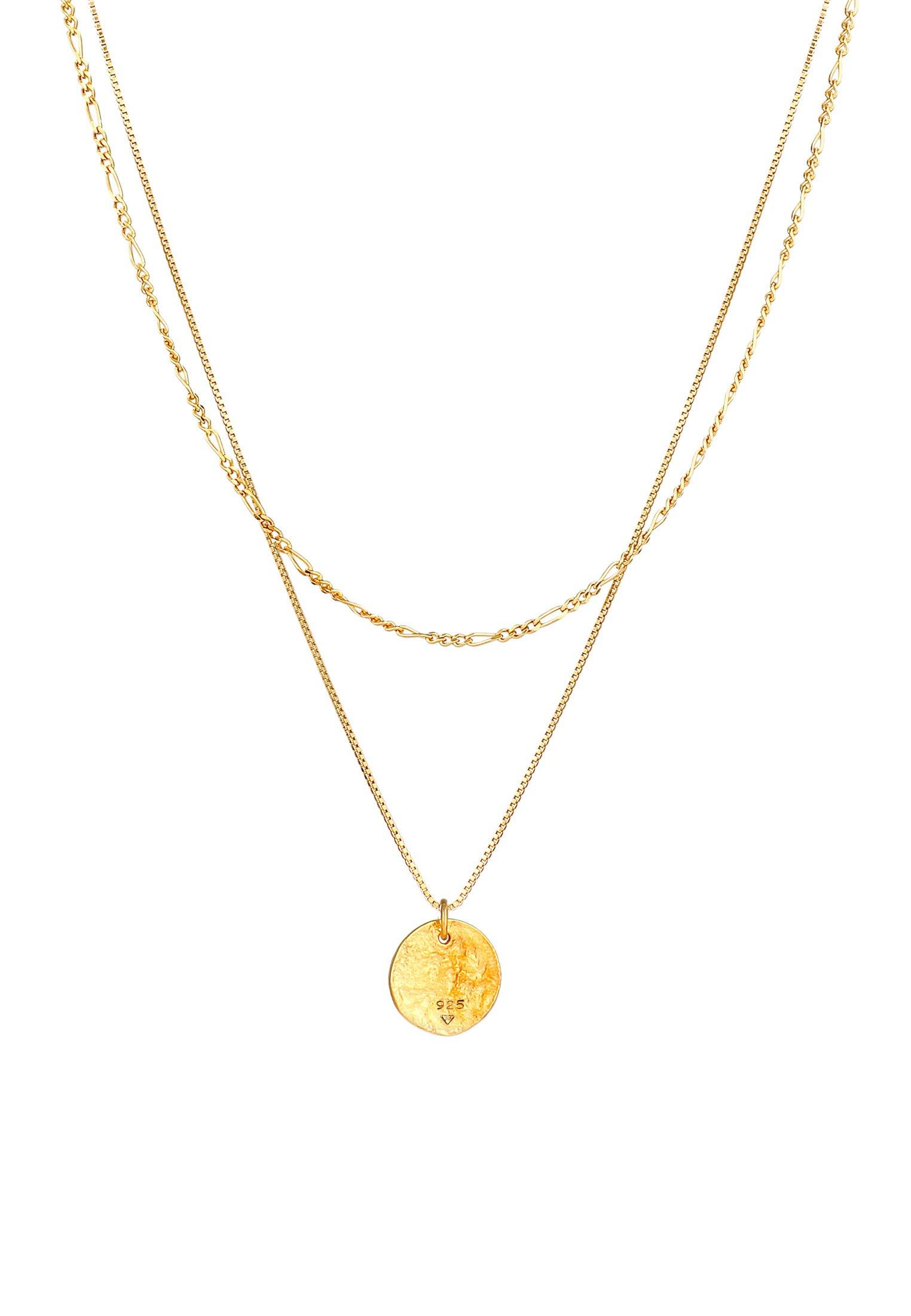 Elli  Halskette Layer Plättchen Anhänger 